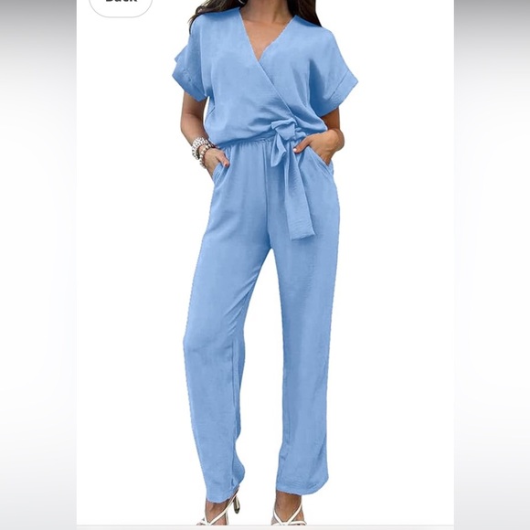 PrettyGarden Casual Short Sleeve Wide Leg Jumpsuit XL NWOT - Picture 2 of 10